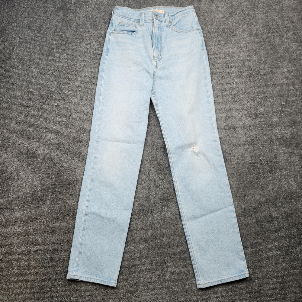 Levis Premium‎ 70s High Slim Straight Jeans Womens 25x29 Light Blue High Rise
